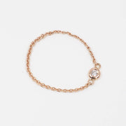 Picture of dainty diamond chain ring natural