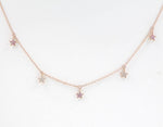 Load image into Gallery viewer, Picture of star charm necklaces with diamonds and
