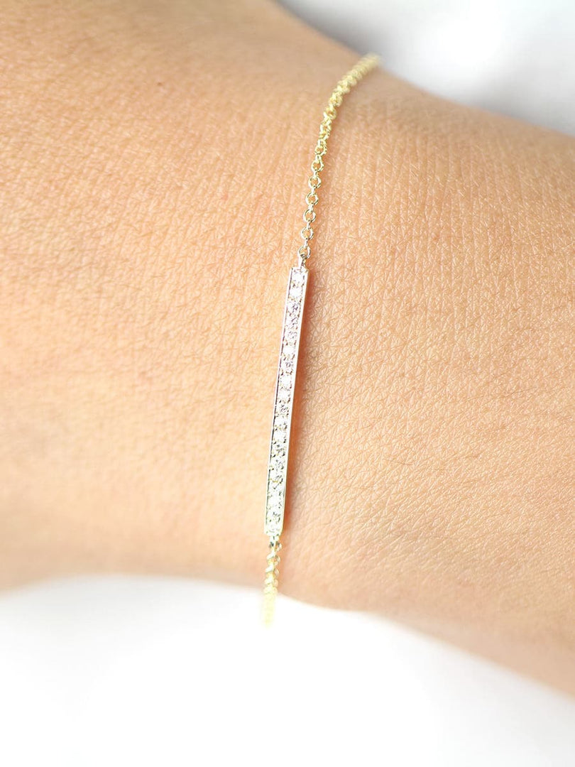 Picture of diamond bracelet diamond set thin bar