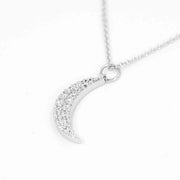Picture of diamond necklace 14k solid gold moon