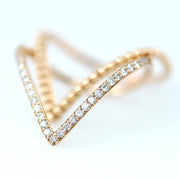 Picture of diamond ring diamond set v shape 14k