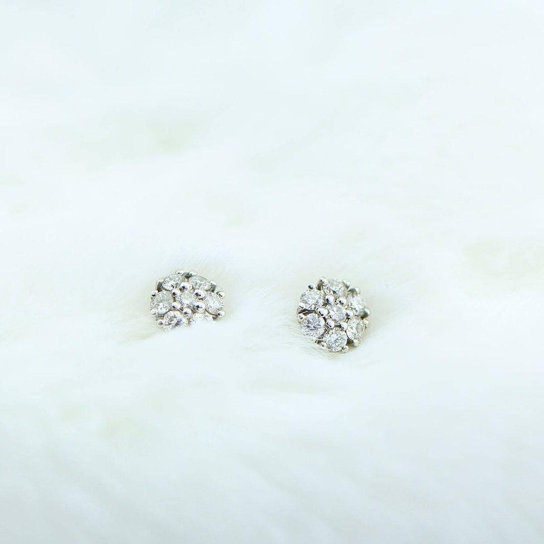 Picture of diamond earrings diamond cluster