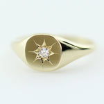 Load image into Gallery viewer, Picture of polaris signet ring diamond signet ring 1
