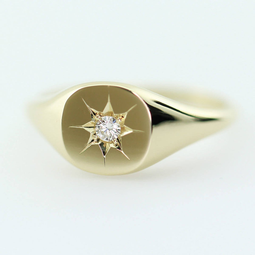 Picture of polaris signet ring diamond signet ring 1