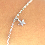 Load image into Gallery viewer, Picture of star charm diamond bracelet 14k solid
