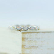 Picture of white opal eternity ring 14k solid gold