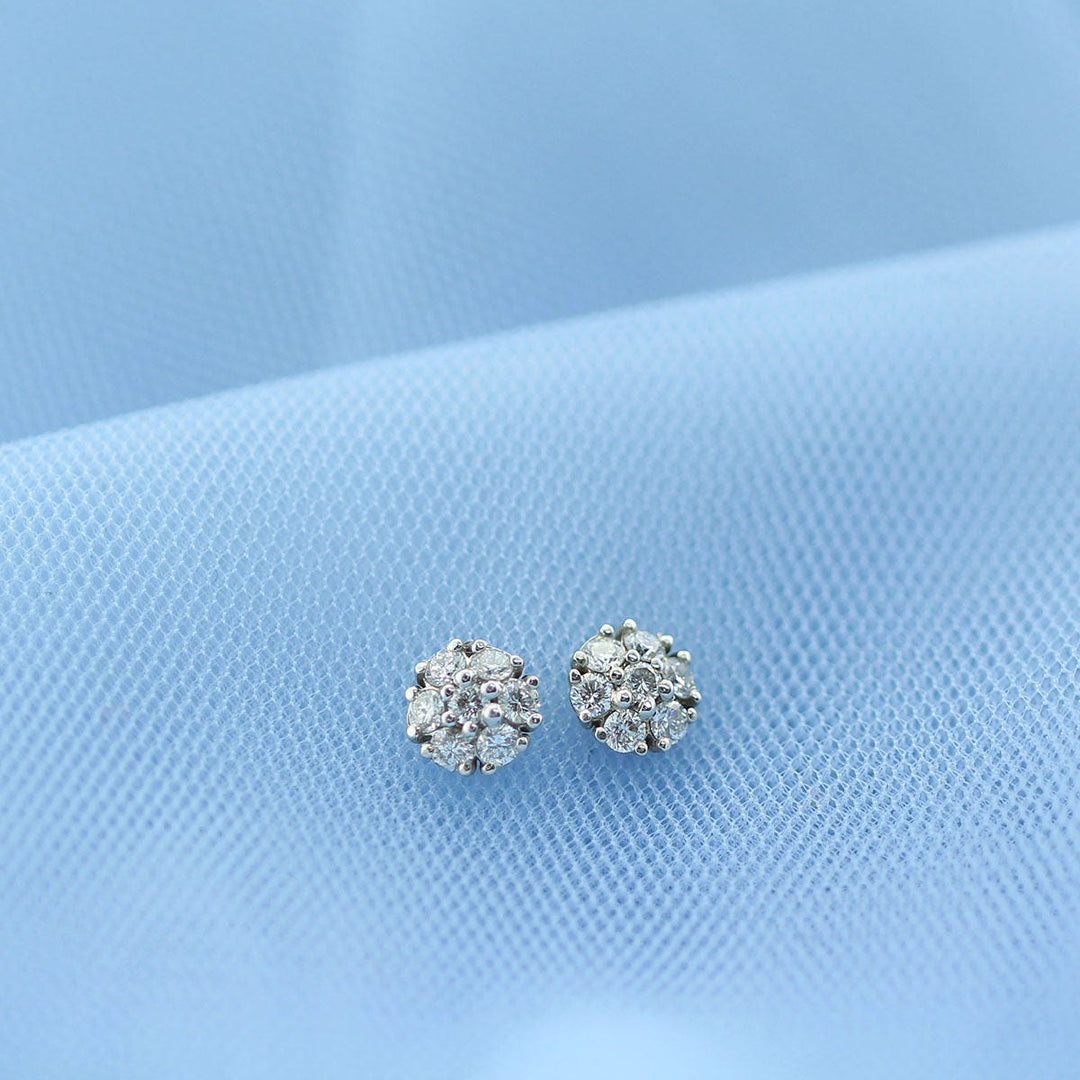 Picture of diamond earrings diamond cluster