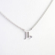 Picture of gemini zodiac sign diamond necklace