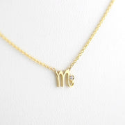 Picture of scorpio zodiac sign diamond necklace