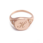 Load image into Gallery viewer, Picture of initial signet ring monogram initial
