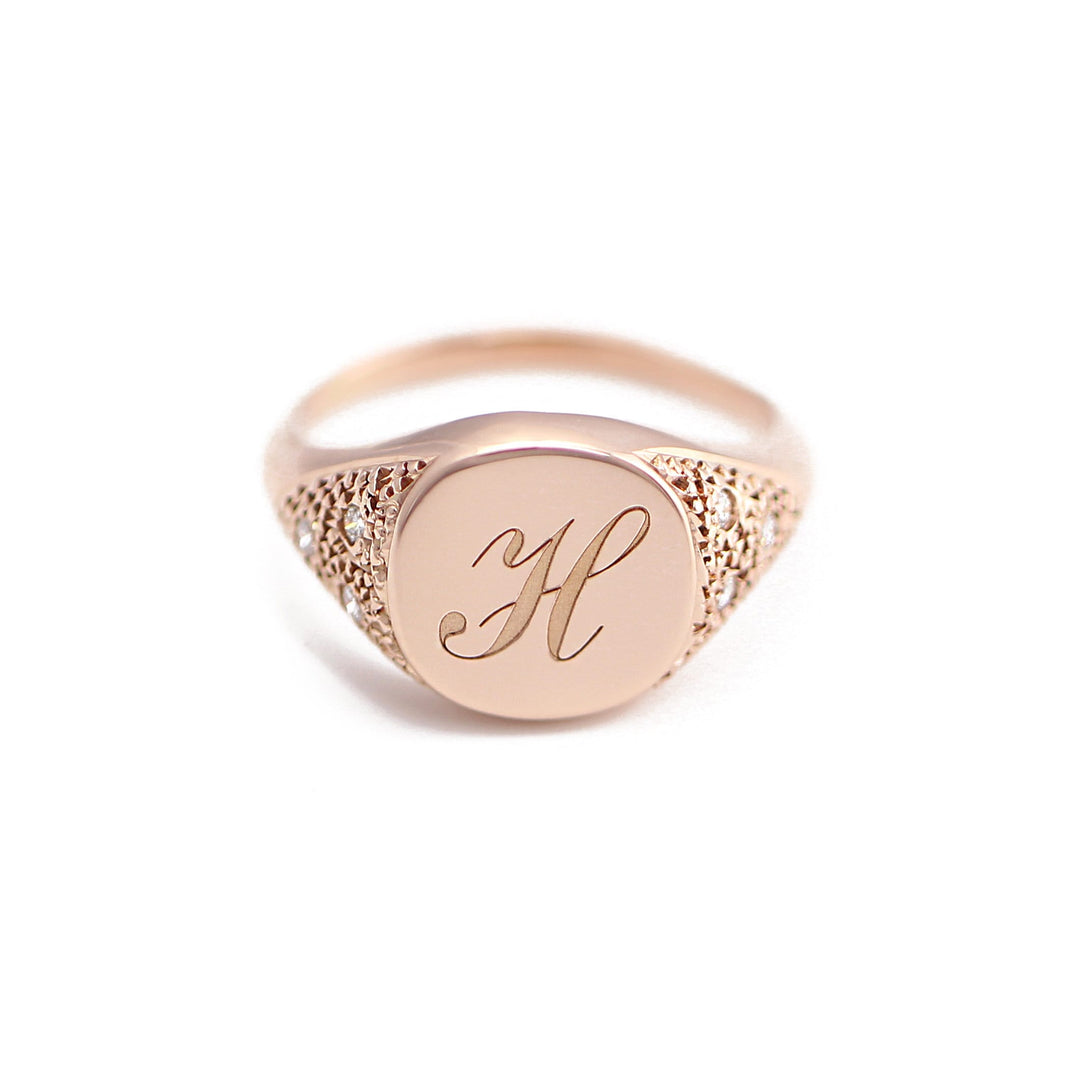 Picture of initial signet ring monogram initial