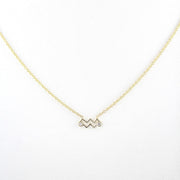 Picture of aquarius zodiac sign diamond necklace
