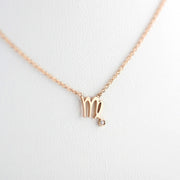 Picture of virgo zodiac sign diamond necklace virgo
