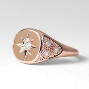 Picture of signet ring diamond polaris signet ring