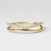 Picture of half eternity diamond double band 14k