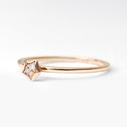 Picture of 14k solid gold star diamond ring triple