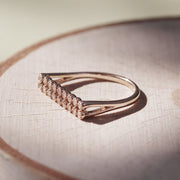 Picture of double flat bar diamond ring 14k solid