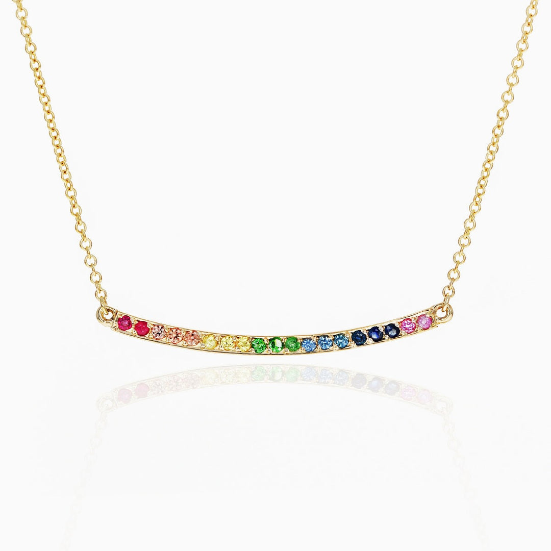 Picture of rainbow sapphire necklace natural multi