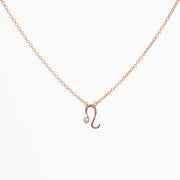 Picture of leo zodiac sign diamond necklace leo