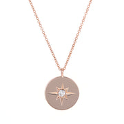 Picture of diamond polaris star necklace 14k disc