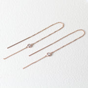 Picture of bezel set diamond drop dangle earrings