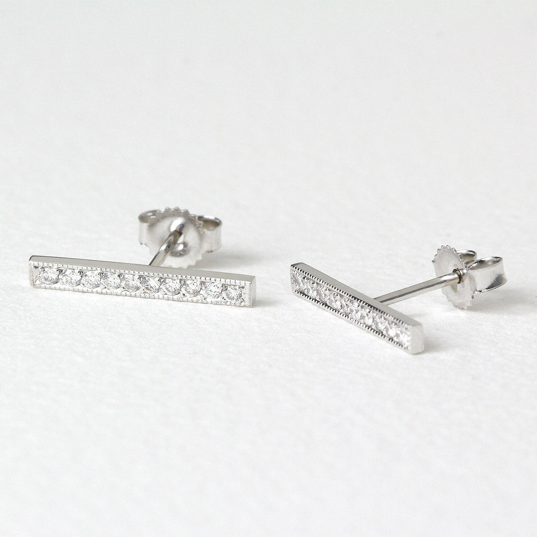 Picture of diamond bar earrings long bar diamond