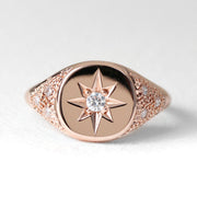 Picture of signet ring diamond polaris signet ring