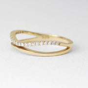 Picture of half eternity diamond double band 14k