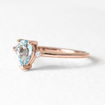 Load image into Gallery viewer, Picture of aquamarine ring aquamarine two diamonds
