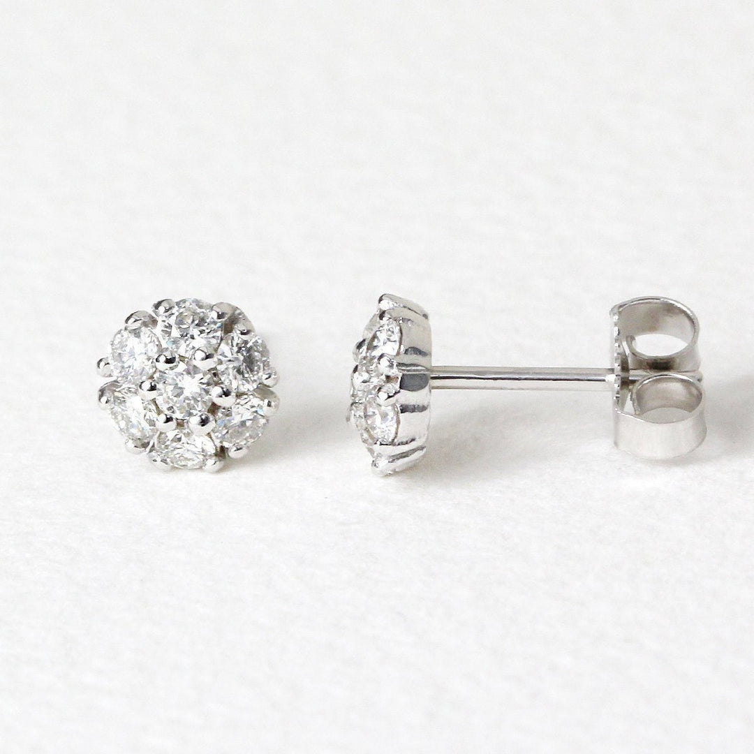 Picture of diamond earrings diamond cluster