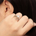 Load image into Gallery viewer, Picture of chevron diamond ring engagement ring
