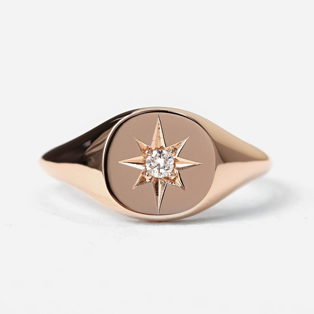 Picture of polaris signet ring diamond signet ring