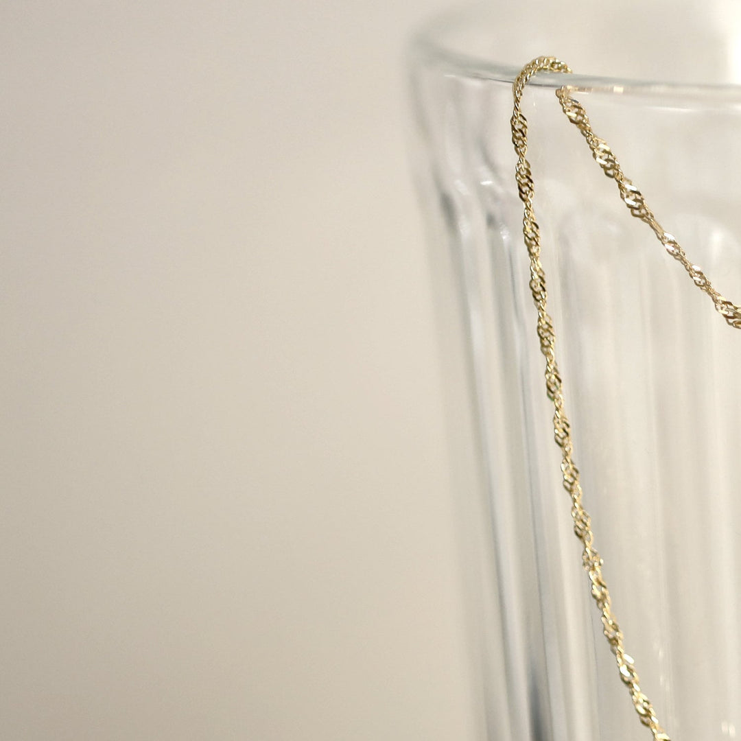 Picture of singapore chain gold chain anklet 14k