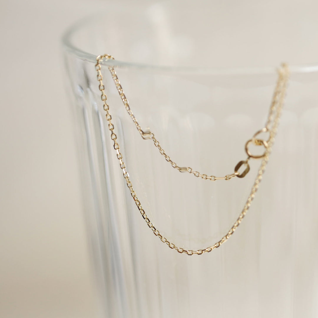 Picture of rolo chain anklet gold chain anklet 14k