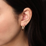 Load image into Gallery viewer, Picture of open hoops solid gold earrings gold hoop
