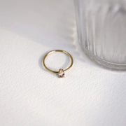 Picture of morganite solitaire ring pear shape