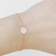 Picture of 14k solid gold circle bracelet tiny