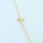 Picture of 14k solid gold cross charm bracelet