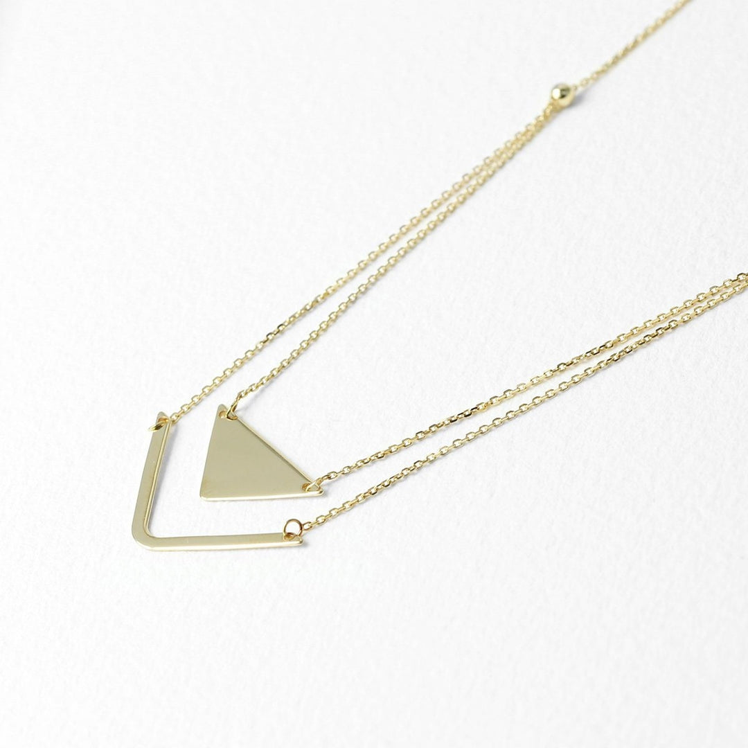 Picture of 14k solid gold geometric layered