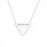 Load image into Gallery viewer, Picture of triangle pendant necklace 14k solid gold
