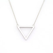 Picture of triangle pendant necklace 14k solid gold