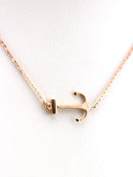 Load image into Gallery viewer, Picture of 14k solid gold anchor pendant necklace
