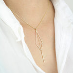 Load image into Gallery viewer, Picture of geometric necklace 14k solid gold
