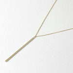 Load image into Gallery viewer, Picture of 14k gold bar pendant necklace minimalist
