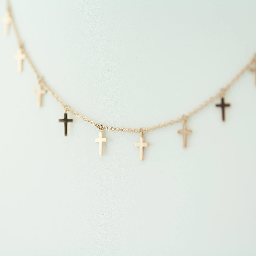 Picture of cross charm necklace cross charm choker