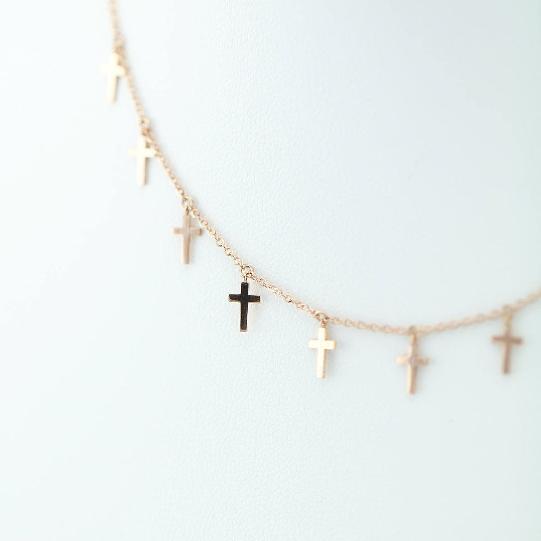 Picture of cross charm necklace cross charm choker