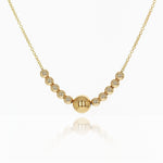 Load image into Gallery viewer, Picture of gold beads necklace 14k solid gold
