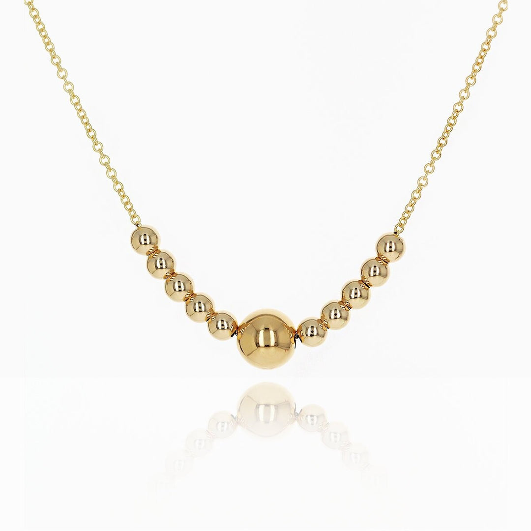 Picture of gold beads necklace 14k solid gold