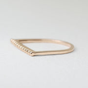 Picture of 14k solid gold flat top bead detail ring