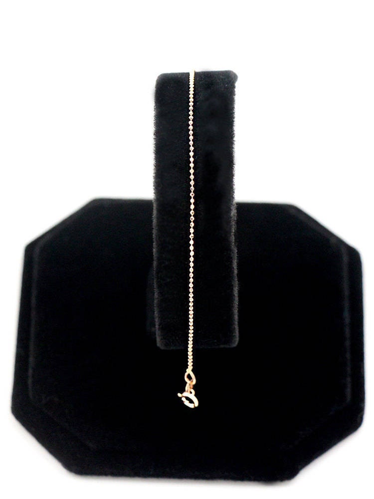 Picture of 14k solid gold 10mm ball chain anklet